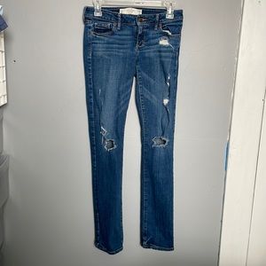 Abercrombie & Fitch mid rise size 25 distressed skinny jeans normcore mall